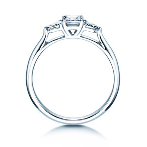 Anillo de compromiso Vivid Asscher en 14K oro blanco con diamantes 0,53ct G/SI