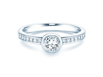 Anillo de compromiso Eternal Pavé en 18K oro blanco con diamantes 0,60ct G/SI