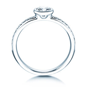 Anillo de compromiso Eternal Pavé en 18K oro blanco con diamantes 0,60ct G/SI