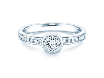 Anillo de compromiso Eternal Pavé en 14K oro blanco con diamantes 0,70ct G/SI