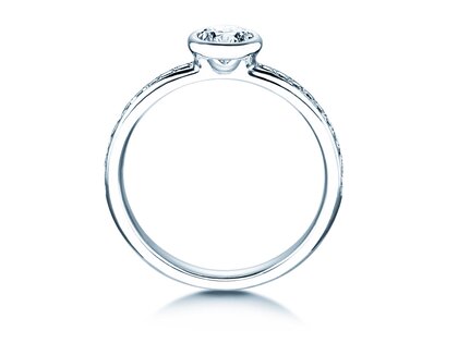 Anillo de compromiso Eternal Pavé en 14K oro blanco con diamantes 0,70ct G/SI