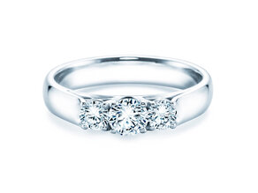 Anillo de compromiso 3 Stones en 18K oro blanco con diamantes 0,75ct G/SI