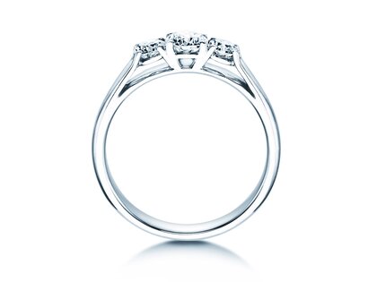Anillo de compromiso 3 Stones en 18K oro blanco con diamantes 0,75ct G/SI