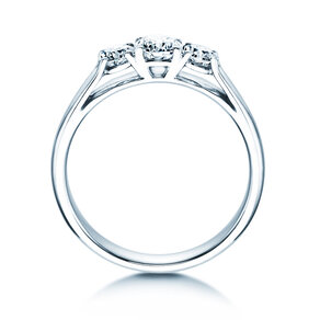 Anillo de compromiso 3 Stones en 18K oro blanco con diamantes 0,75ct G/SI