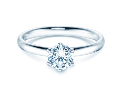Anillo de compromiso Classic 6 en 18K oro blanco con diamante 0,75ct H/SI