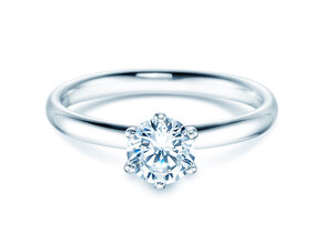 Anillo de compromiso Classic 6 en 18K oro blanco con diamante 0,75ct H/SI