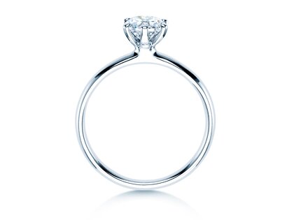 Anillo de compromiso Classic 6 en 18K oro blanco con diamante 0,75ct H/SI
