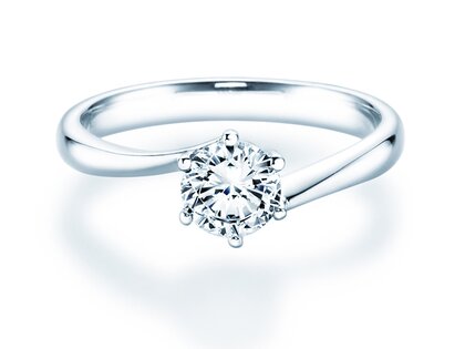 Anillo de compromiso Devotion en 14K oro blanco con diamante 0,75ct H/SI