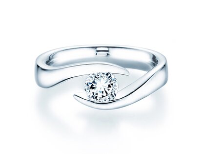 Anillo de compromiso Twist en 9K oro blanco con diamante 0,75ct H/SI