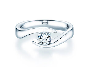 Anillo de compromiso Twist en 9K oro blanco con diamante 0,75ct H/SI