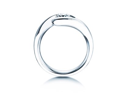 Anillo de compromiso Twist en 9K oro blanco con diamante 0,75ct H/SI
