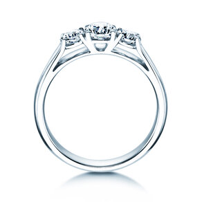 Anillo de compromiso 3 Stones en 18K oro blanco con diamantes 1,00ct G/SI