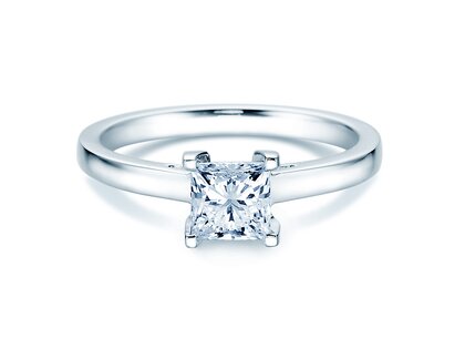 Anillo de compromiso Princess en 14K oro blanco con diamante 1,50ct G/SI