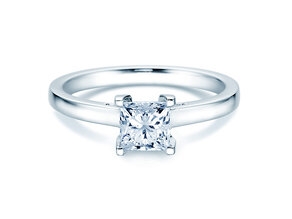 Anillo de compromiso Princess en 14K oro blanco con diamante 1,50ct G/SI