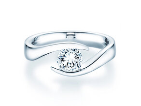 Anillo de compromiso Twist en 9K oro blanco con diamante 1,00ct H/SI