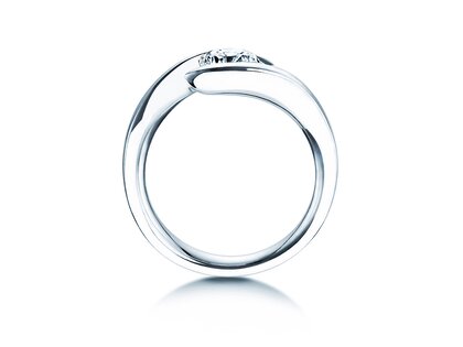 Anillo de compromiso Twist en 9K oro blanco con diamante 1,00ct H/SI