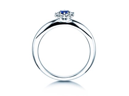 Anillo de compromiso Lovely en 14K oro blanco con zafiro 0,25ct y diamantes 0,25ct