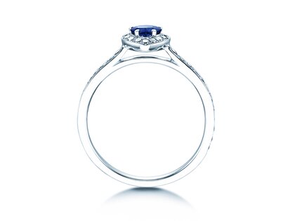 Anillo de compromiso Heart Saphir en platino