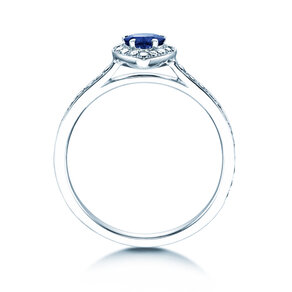 Anillo de compromiso Heart Saphir en platino