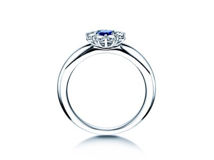 Anillo de compromiso Lovely en 14K oro blanco con zafiro 0,33ct y diamantes 0,40ct