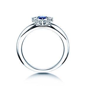 Anillo de compromiso Lovely en 14K oro blanco con zafiro 0,33ct y diamantes 0,40ct