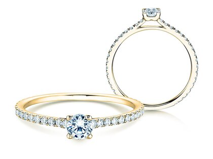 Anillo de compromiso Pure Diamond en 9K oro amarillo con diamantes 0,54ct G/SI