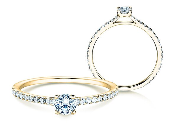 Anillo de compromiso Pure Diamond en 9K oro amarillo con diamantes 0,54ct G/SI