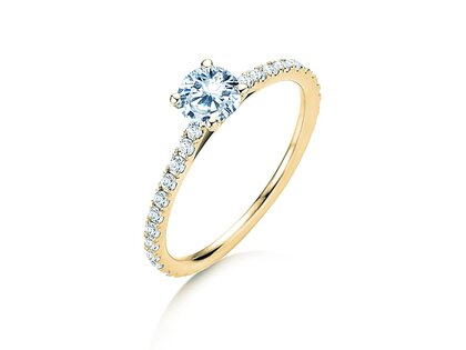 Anillo de compromiso Pure Diamond en 14K oro amarillo con diamantes 0,92ct G/SI