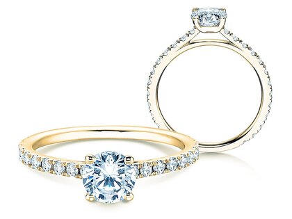 Anillo de compromiso Pure Diamond en 14K oro amarillo con diamantes 1,17ct G/SI