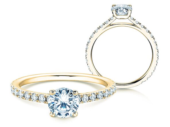 Anillo de compromiso Pure Diamond en 14K oro amarillo con diamantes 1,17ct G/SI