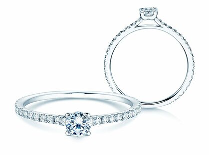 Anillo de compromiso Pure Diamond en platino 950/- con diamantes 0,49ct G/SI