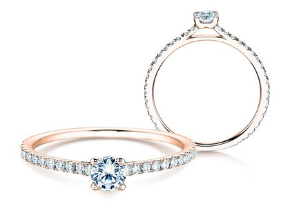 Anillo de compromiso Pure Diamond en 9K oro rosa con diamantes 0,54ct G/SI