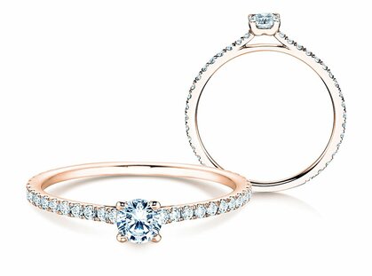 Anillo de compromiso Pure Diamond en 9K oro rosa con diamantes 0,49ct G/SI
