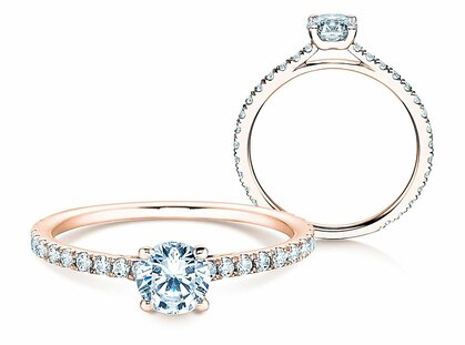 Anillo de compromiso Pure Diamond en 14K oro rosa con diamantes 0,82ct G/SI