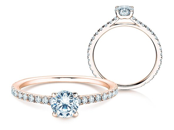 Anillo de compromiso Pure Diamond en 18K oro rosa con diamantes 0,92ct G/SI