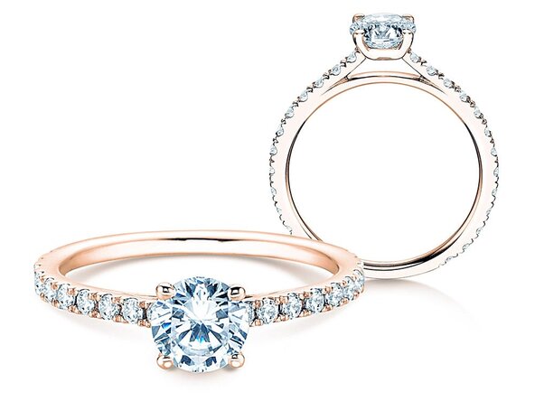 Anillo de compromiso Pure Diamond en 18K oro rosa con diamantes 1,17ct G/SI