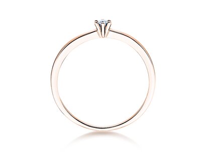 Anillo de compromiso Classic Petite en 14K oro rosa con diamante 0,13ct G/SI