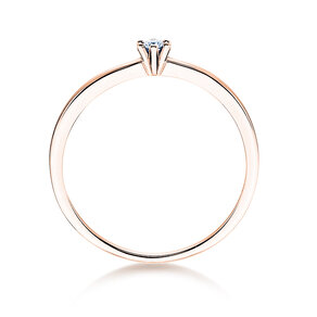 Anillo de compromiso Classic Petite en 14K oro rosa con diamante 0,13ct G/SI