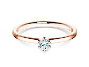 Anillo de compromiso Classic 6 en 14K oro rosa con diamante 0,15ct G/SI