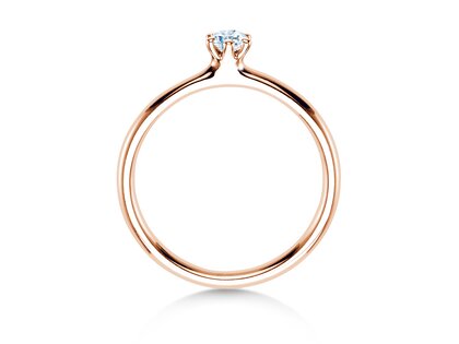Anillo de compromiso Classic 6 en 14K oro rosa con diamante 0,15ct G/SI
