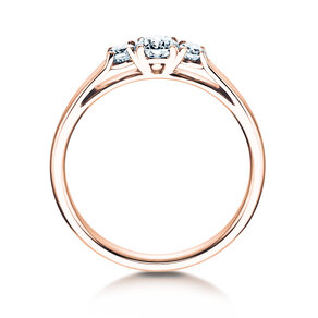 Anillo de compromiso 3 Stones en 14K oro rosa con diamantes 0,11ct G/SI