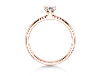 Anillo de compromiso Classic 6 en 14K oro rosa con diamante 0,20ct G/IF