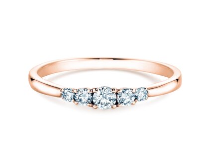 Anillo de compromiso 5 Diamonds en 18K oro rosa con diamantes 0,40ct G/SI