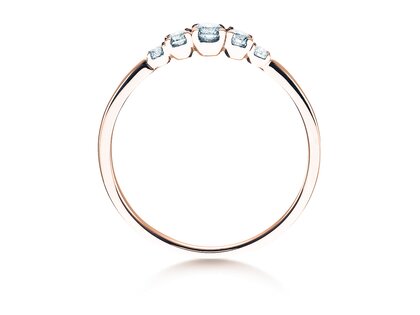 Anillo de compromiso 5 Diamonds en 18K oro rosa con diamantes 0,40ct G/SI