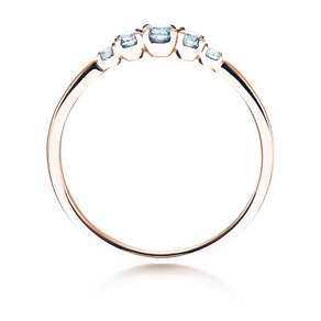 Anillo de compromiso 5 Diamonds en 18K oro rosa con diamantes 0,40ct G/SI