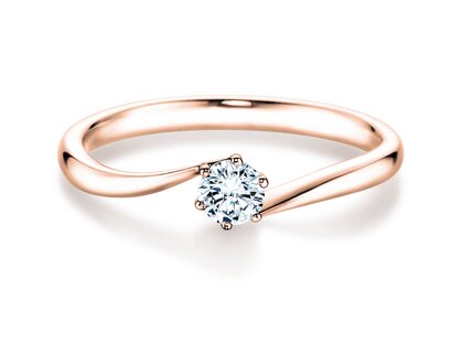 Anillo de compromiso Devotion en 14K oro rosa con diamante 0,07ct G/SI