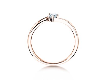 Anillo de compromiso Devotion en 18K oro rosa con diamante 0,10ct G/SI