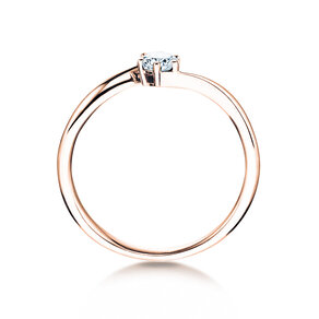 Anillo de compromiso Devotion en 18K oro rosa con diamante 0,10ct G/SI