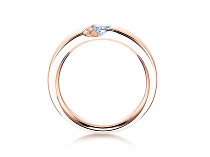 Anillo de compromiso Italic en 9K oro rosa con diamante 0,03ct H/SI