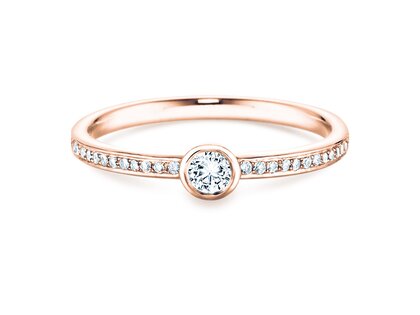 Anillo de compromiso Eternal Pavé en 14K oro rosa con diamantes 0,25ct G/SI